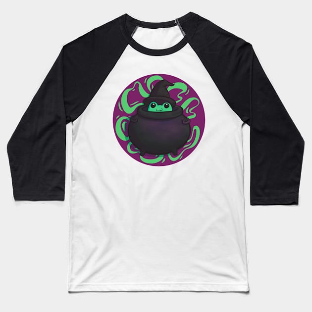 Witch Frog Baseball T-Shirt by Gwenpai